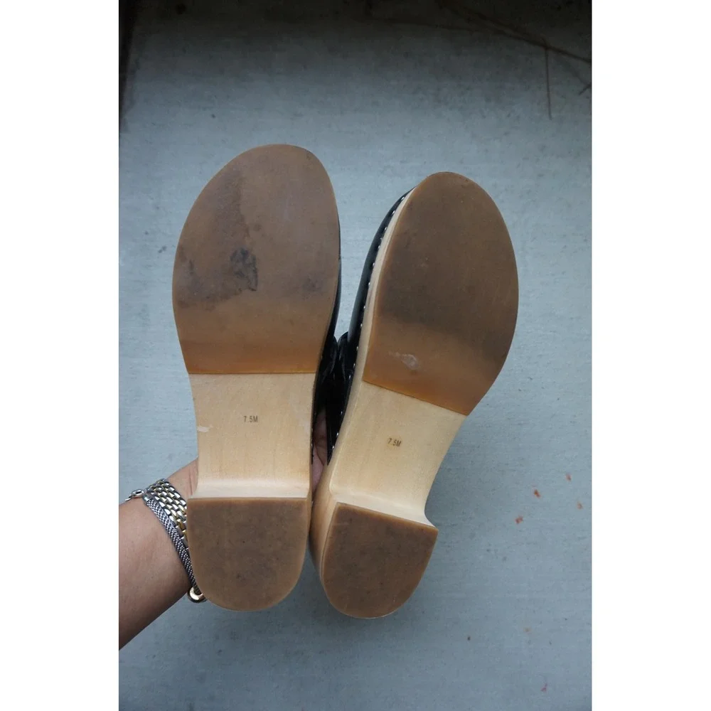 Loeffler Randall Polina Black Leather Braided‎ Slide Clogs Mules\Size 7.5 - Picture 6 of 8